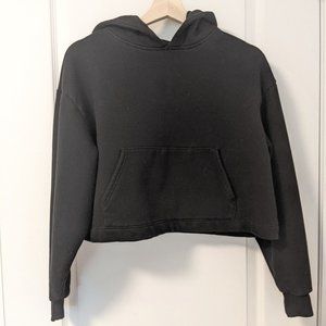 Oak + Fort - Black Cropped Hoodie - Size XS